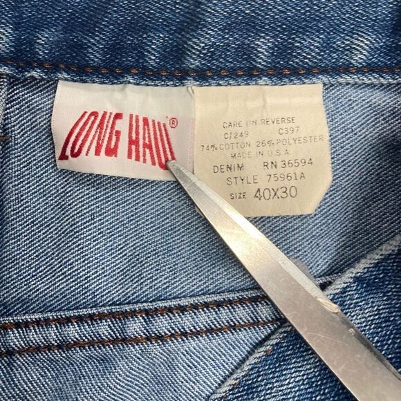 LONG HAUL Men’s Jeans‎ Size 40/30 Blue Hand Measures approx 38X27 - Picture 7 of 12